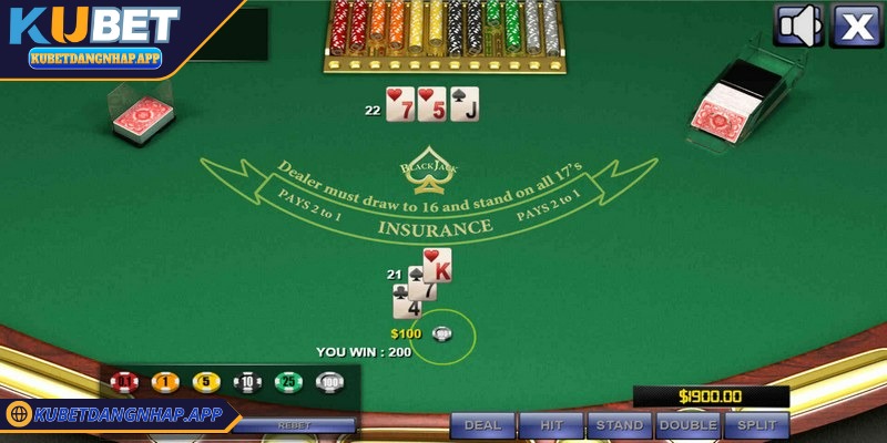 Hướng dẫn chơi blackjack thắng lớn Kubet ngay cho newbie Chỉ cược bảo hiểm khi nắm bắt tình hình hiệu quả